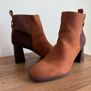 Life Stride - Women’s Walnut Colorblock Foxy Ankle Boot size 7